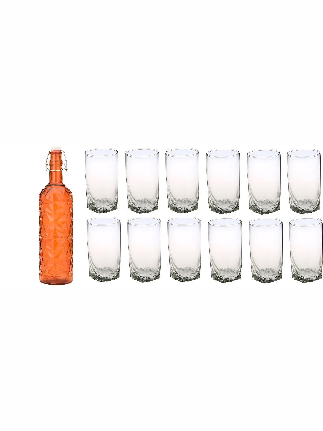 

1ST TIME Orange & Transparent 13 Pieces Brandy Glass Set