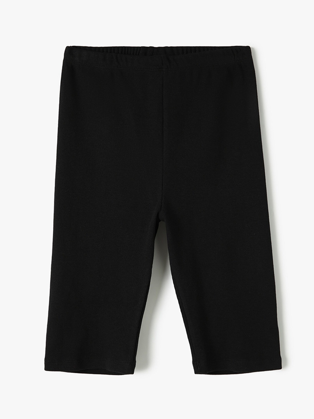 

Koton Girls Self-Design Mid-Rise Leggings, Black