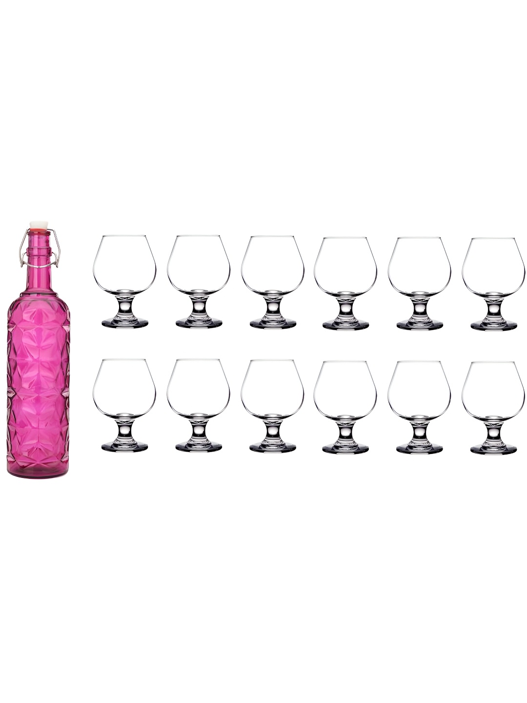 

1ST TIME Pink & Transparent 13 Pieces Water Bottle & Glasses