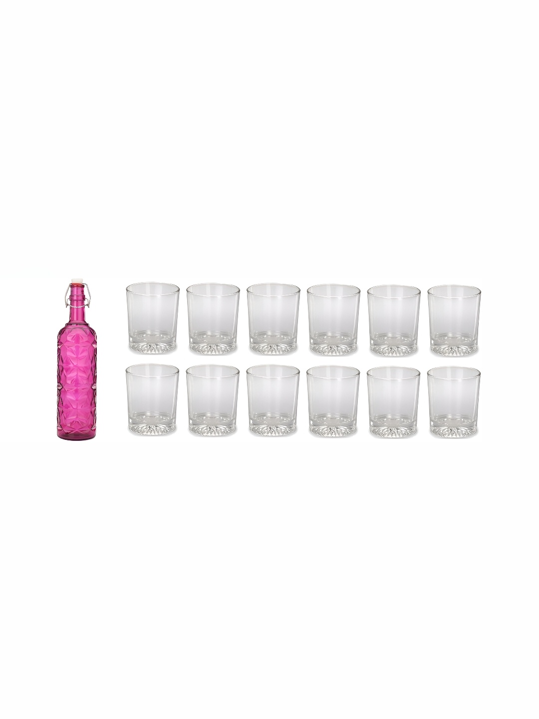 

1ST TIME Pink & Transparent 13 Pieces Bottle & Glasses Set