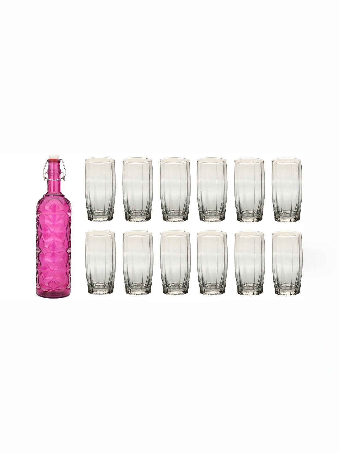 

1ST TIME Pink & Transparent 13-Pcs Bottle & Glasses Set