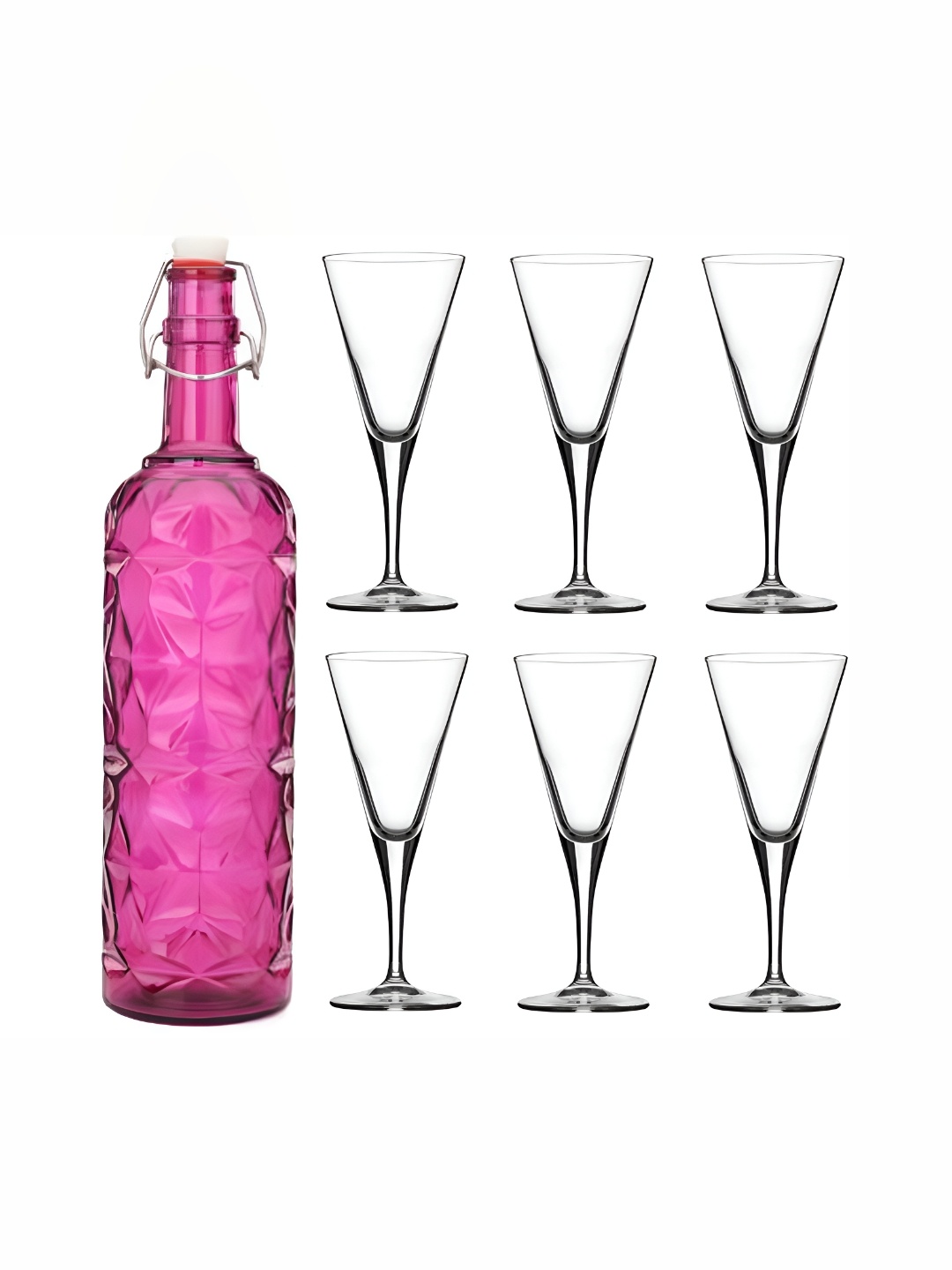 

1ST TIME Pink & Transparent 7-Pcs Bottle & Glasses Set