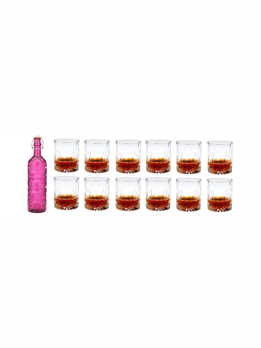 

1ST TIME Pink & Transparent 13 Pieces Bottle & Glasses Set