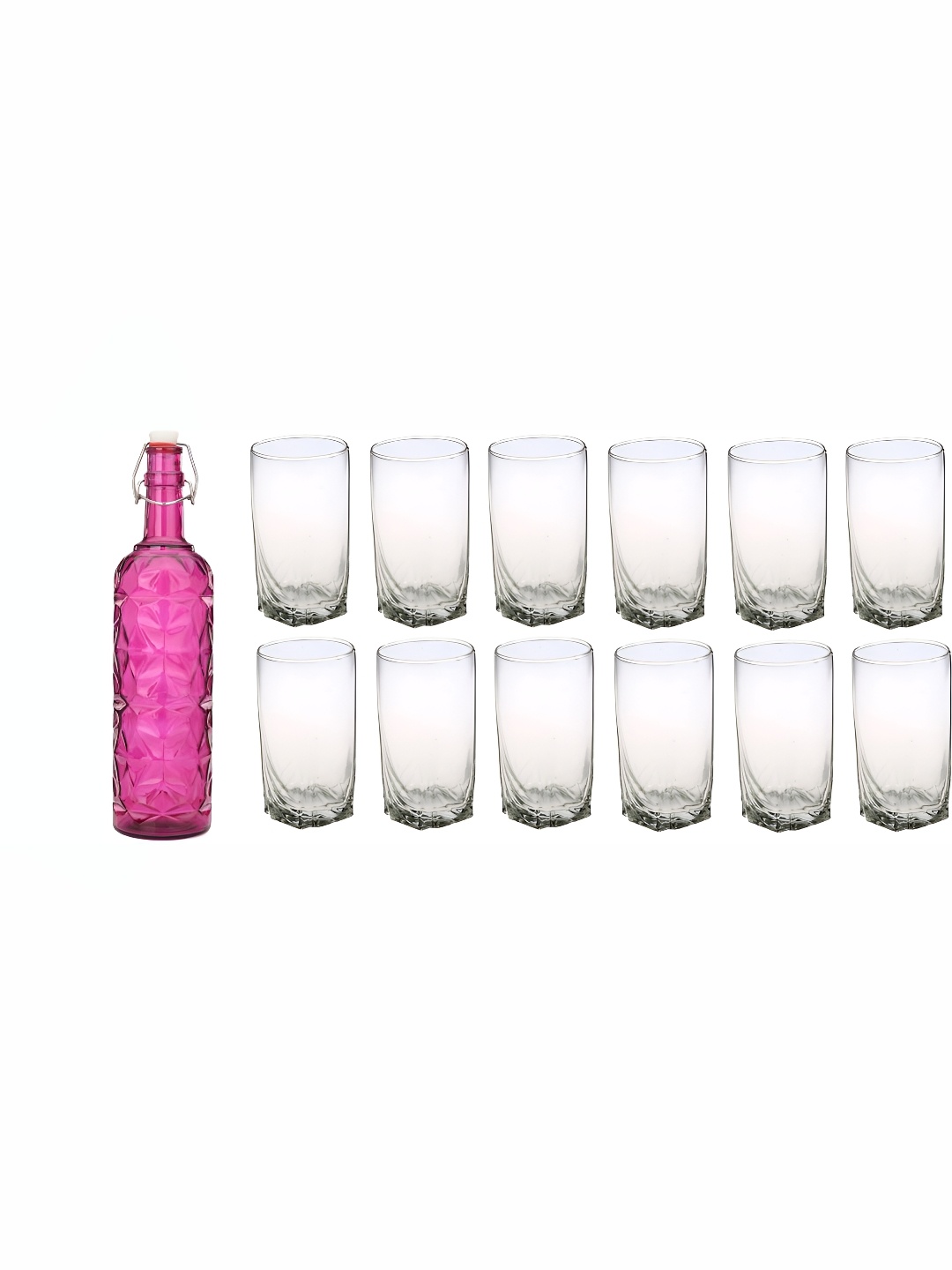 

1ST TIME Pink & Transparent 13 Pieces Bottle & Glasses Set
