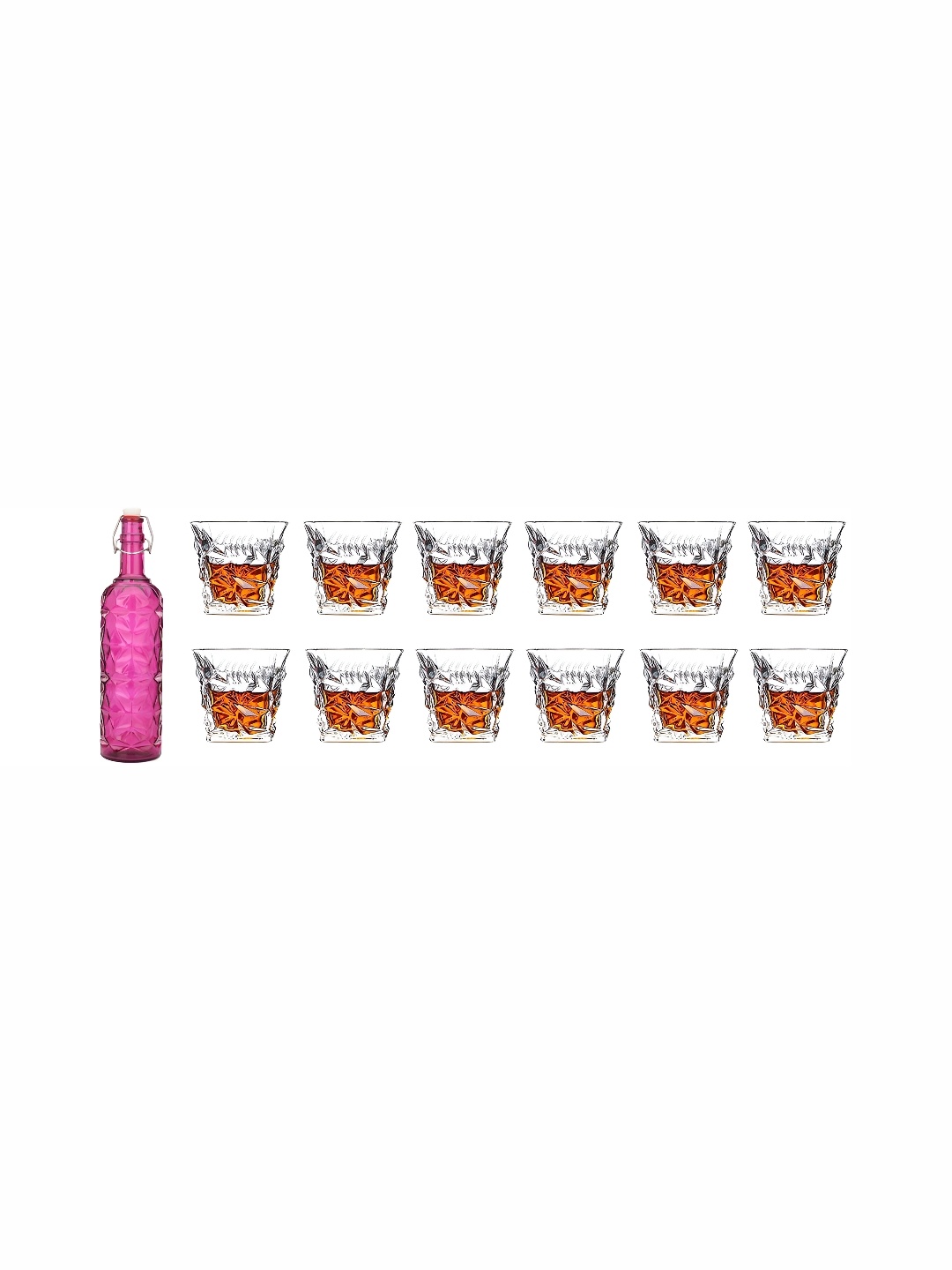 

1ST TIME Pink & Transparent 13 Pieces Bottle & Glasses Set