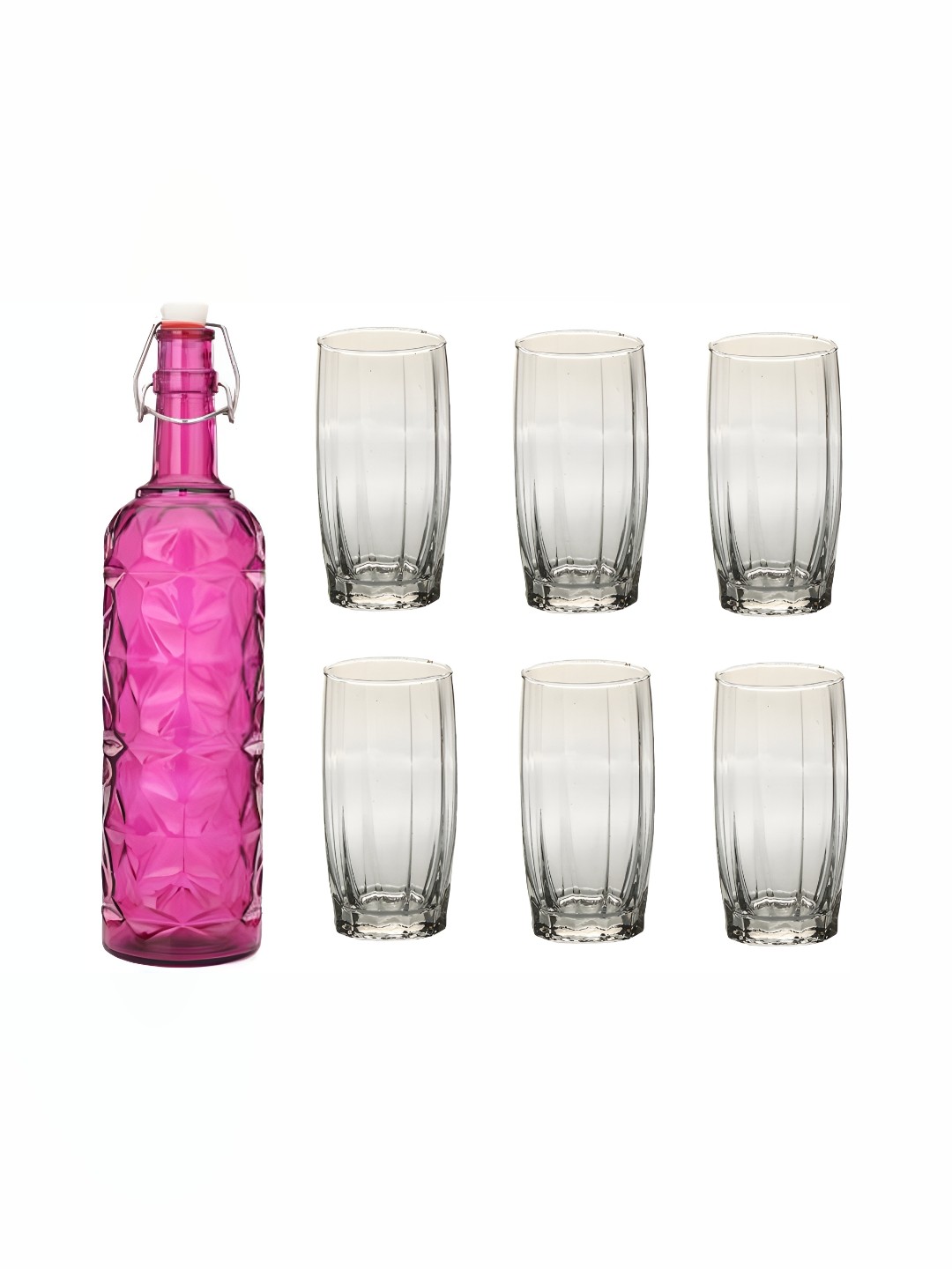 

1ST TIME Pink 7 Pcs Water Bottle With Glasses