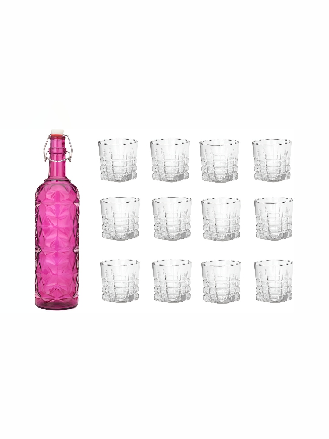 

1ST TIME Pink & Transparent 13 Pieces Bottle & Glasses Set