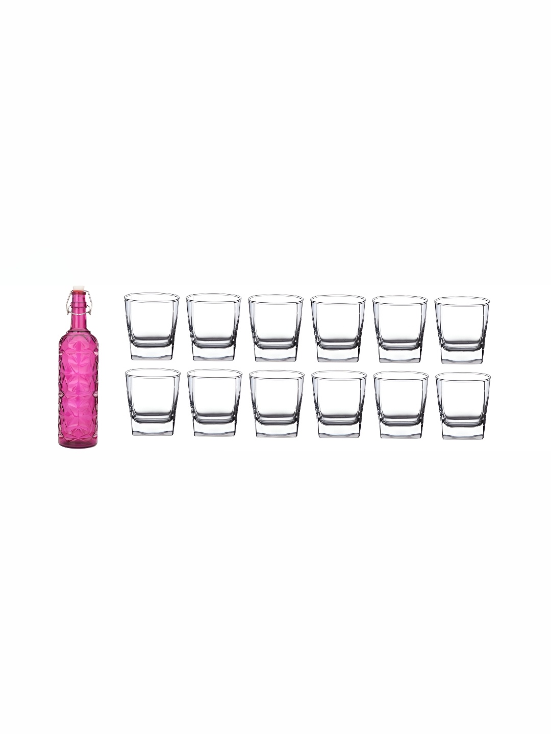 

1ST TIME Pink & Transparent 13-Pcs Bottle & Glasses Set