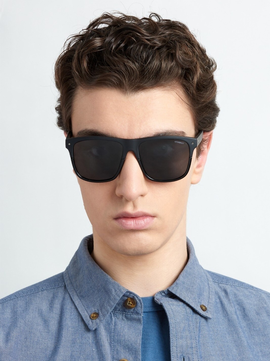 

Polaroid Men Rectangle Sunglasses with UV Protected Lens, Grey