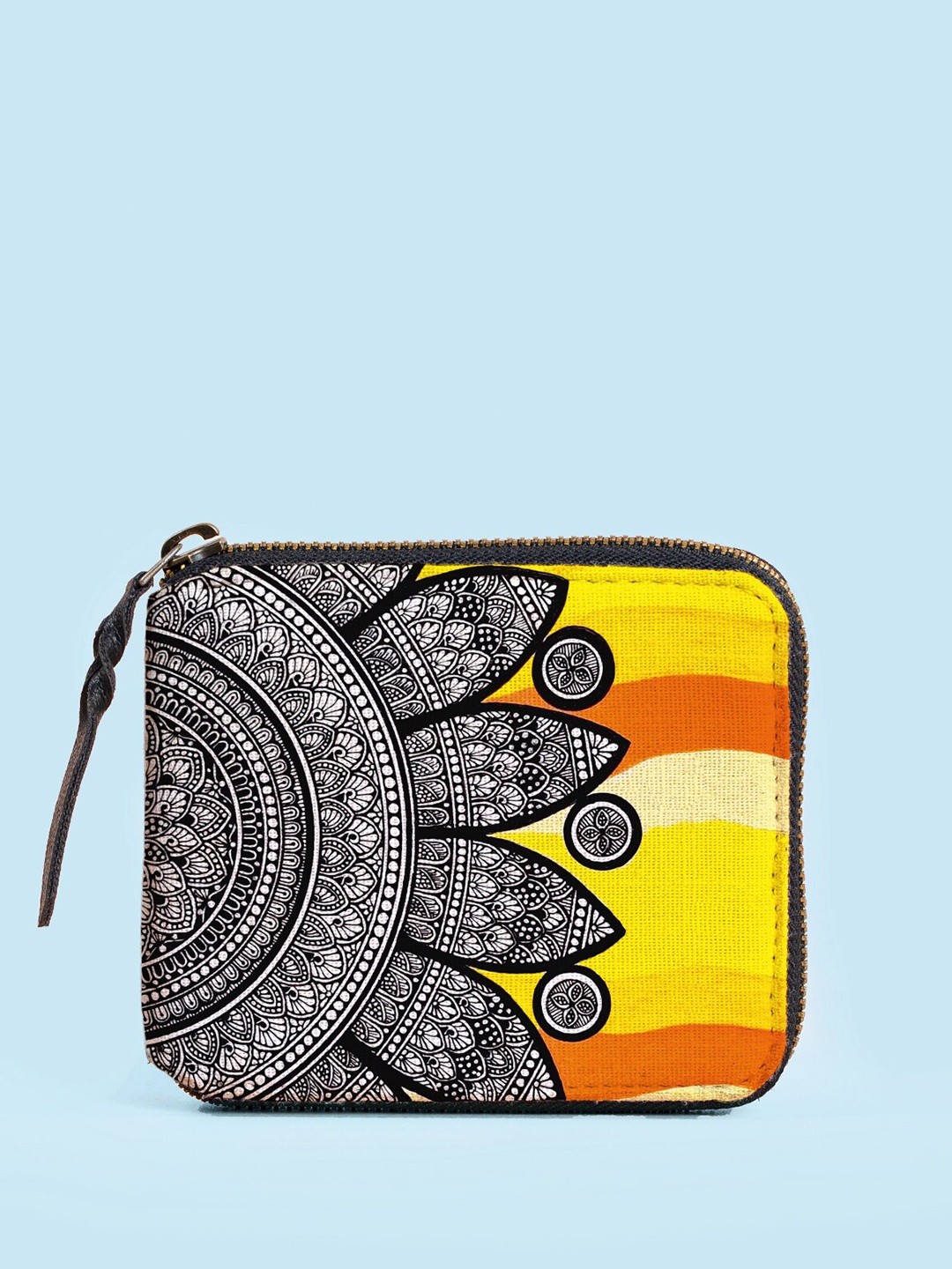 

Kalankit Women Ethnic Motifs Printed Two Fold Wallet, Yellow