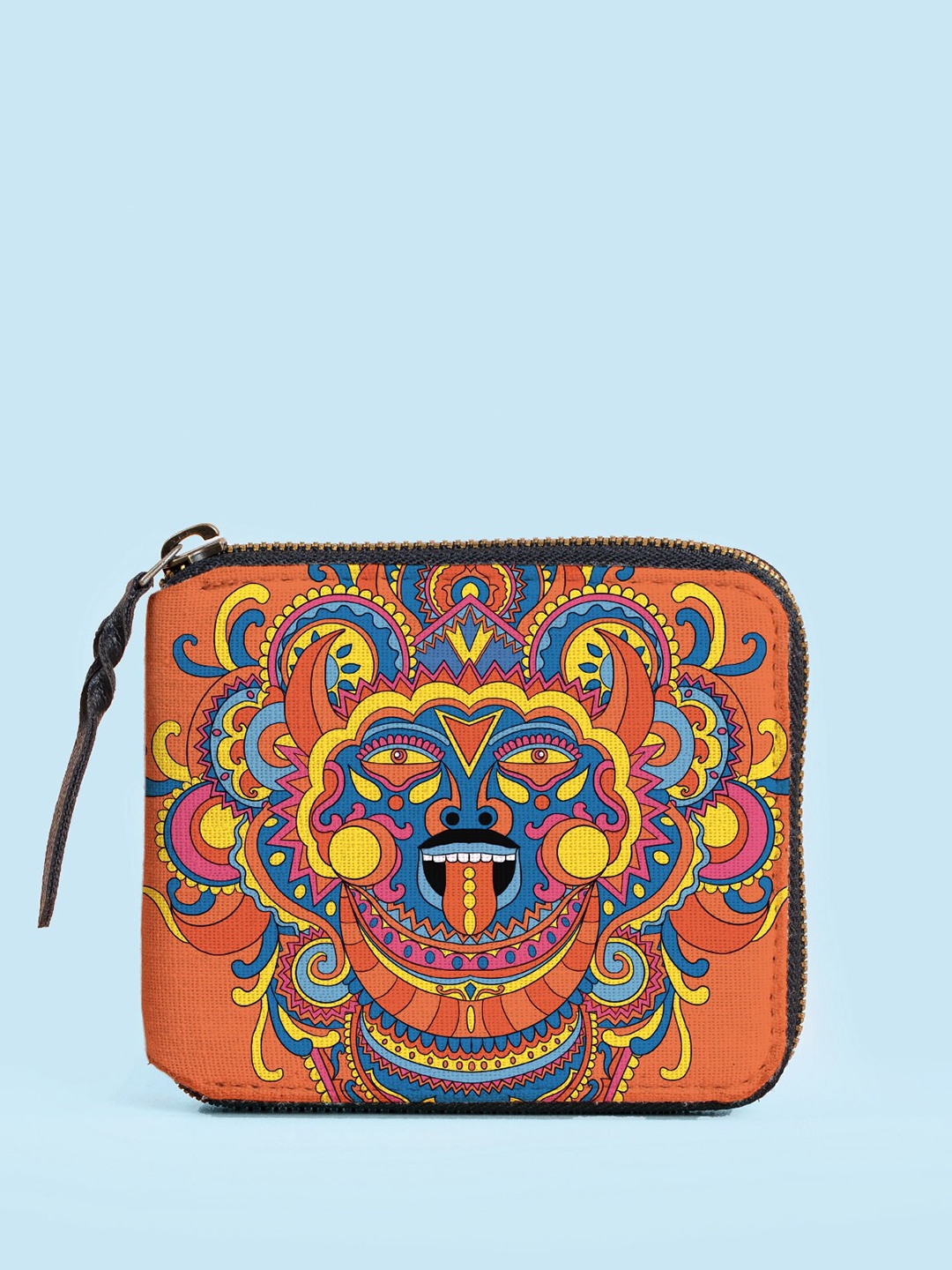 

Kalankit Women Ethnic Motifs Printed Zip Around Wallet, Orange