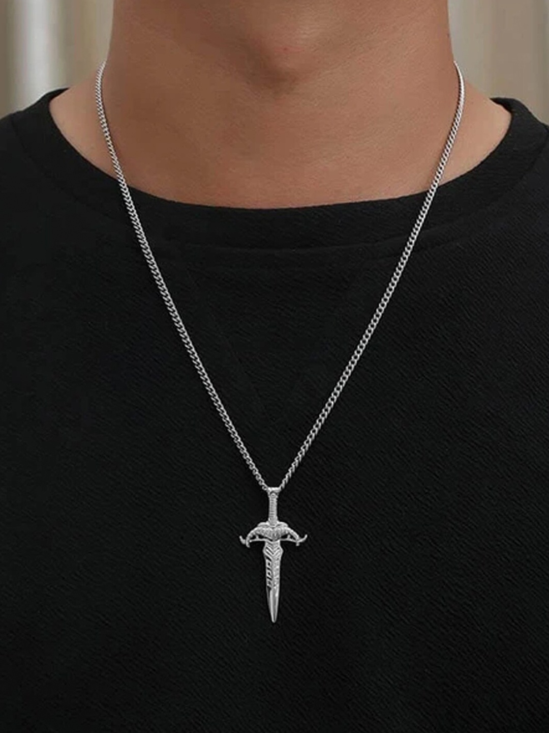 

Krelin Men Silver-Plated Antique Chain