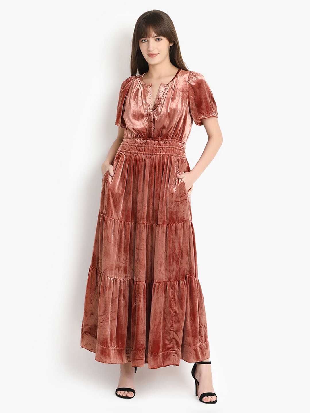 

putsum V-Neck Maxi Dress, Brown