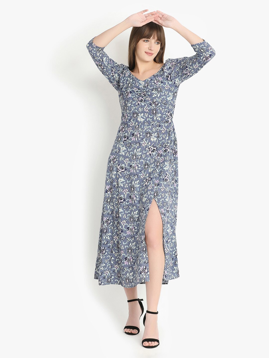 

putsum Floral Printed Maxi Dress, Blue