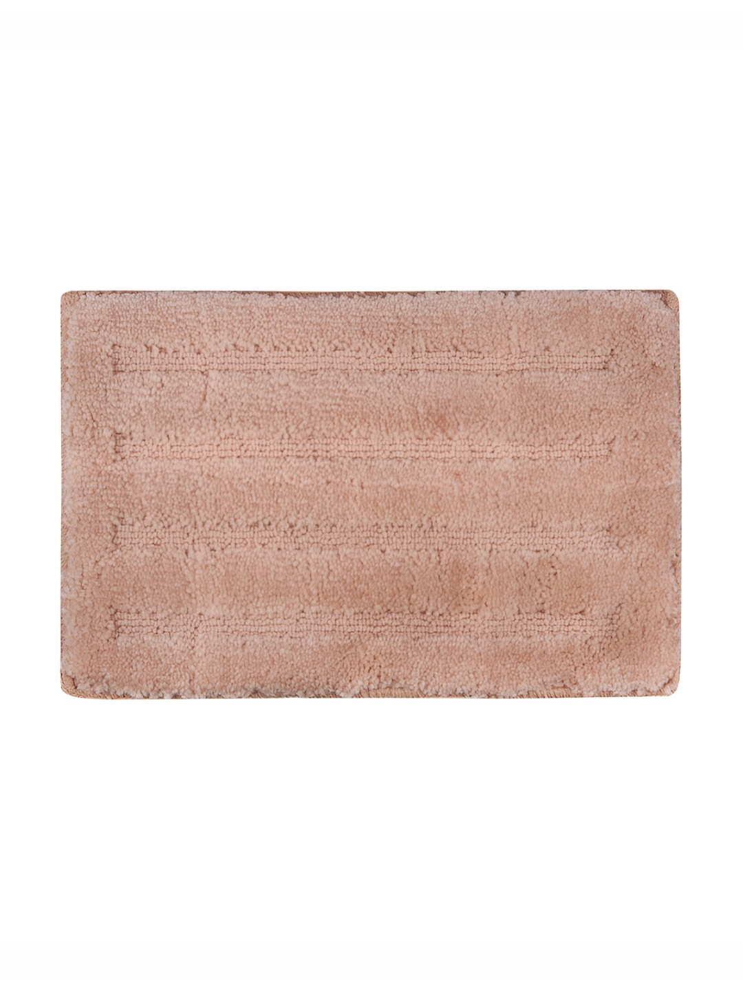 Aura Beige Textured Microfibre Non Slip Doormats, Orange