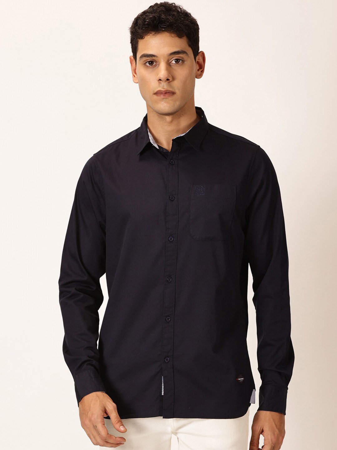 

Provogue Premium Slim Fit Cotton Casual Shirt, Navy blue