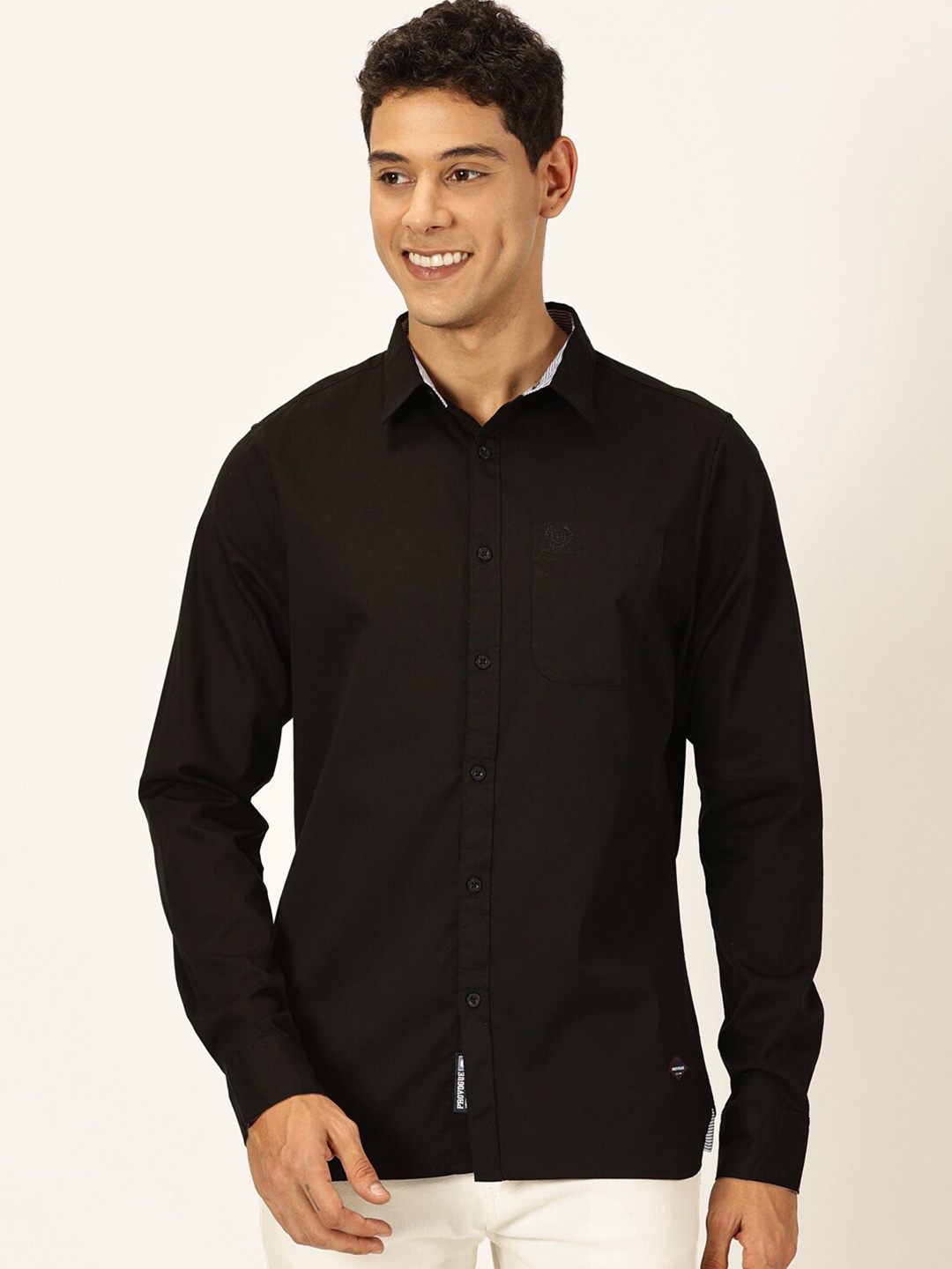 

Provogue Premium Slim Fit Cotton Casual Shirt, Black