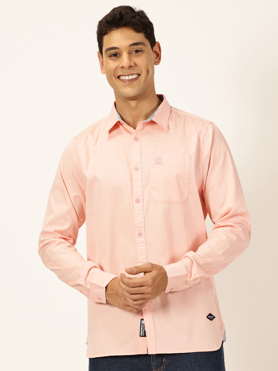 

Provogue Premium Slim Fit Cotton Casual Shirt, Pink