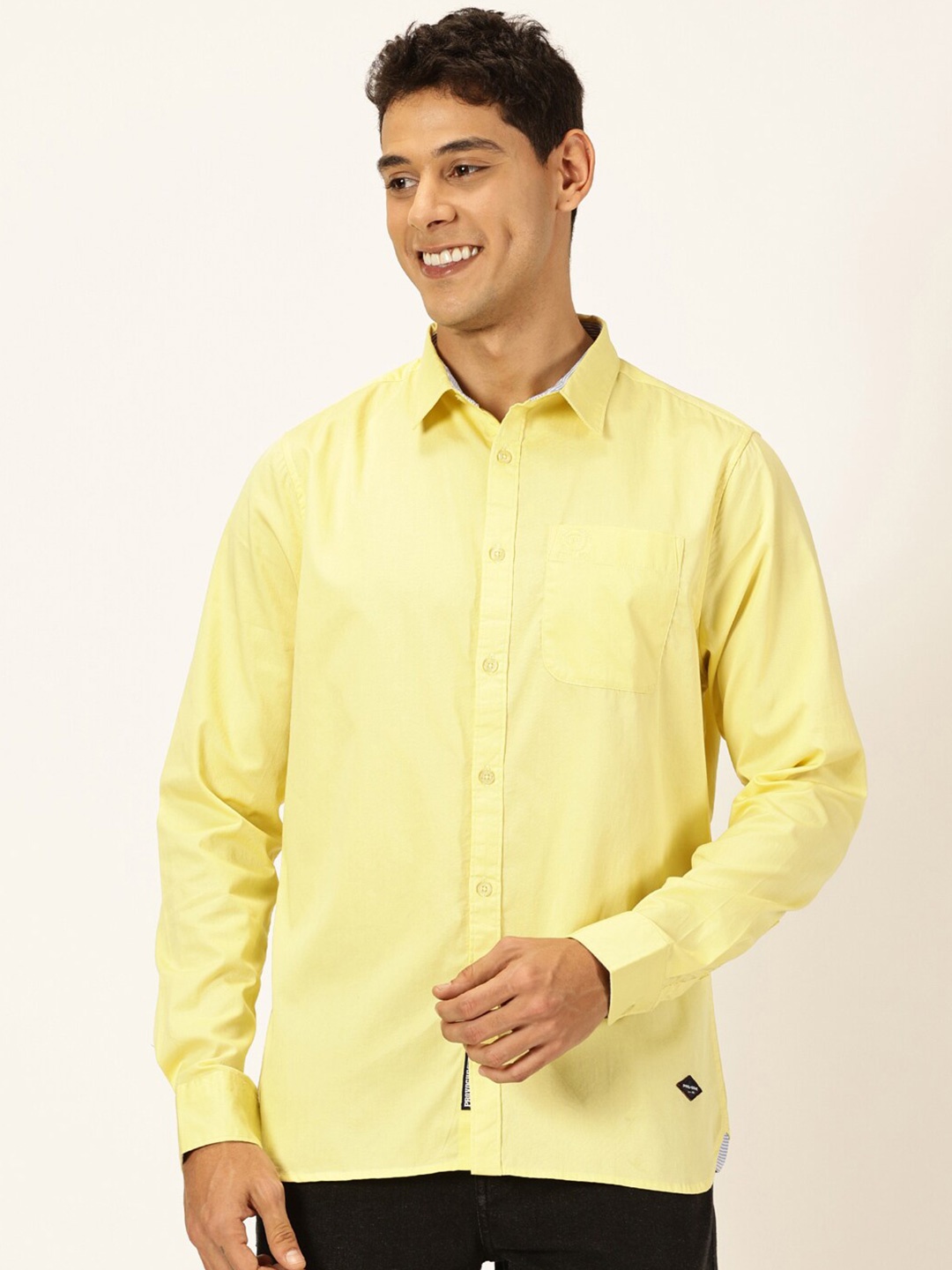 

Provogue Premium Slim Fit Cotton Casual Shirt, Yellow