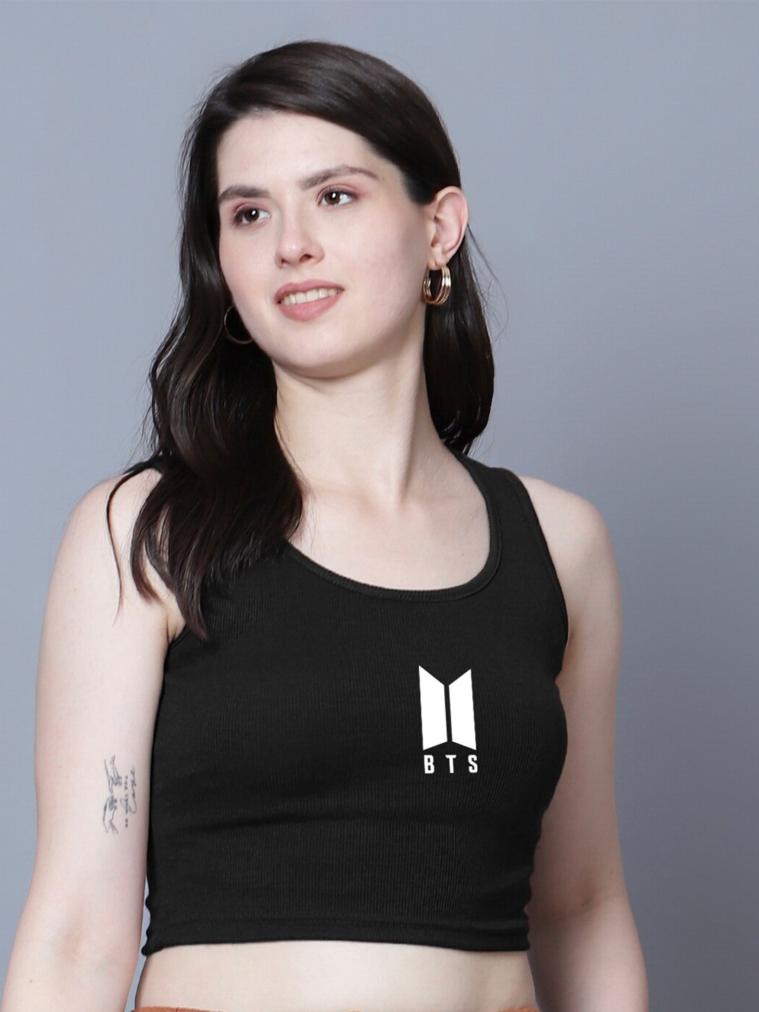 

Fashion And Youth Sleeveless Crop Top, Black