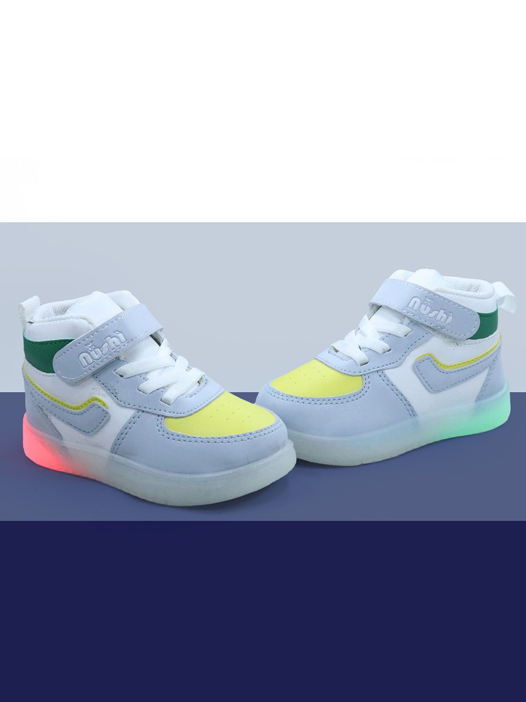 

FEETWELL SHOES Unisex Kids Colourblocked Sneakers, Grey