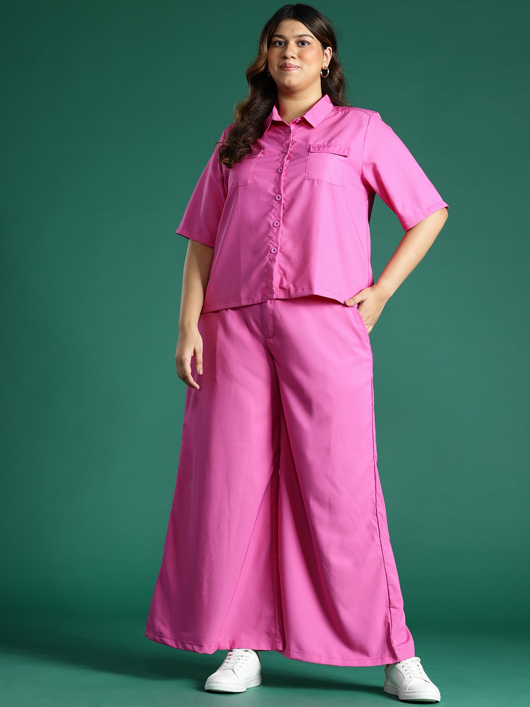 

DressBerry Curve Shirt with Trousers Co-Ords, Pink