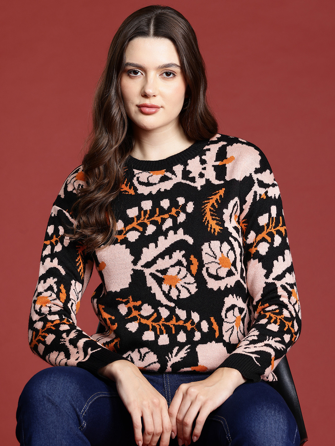 

all about you Ethnic Motifs Pullover, Black