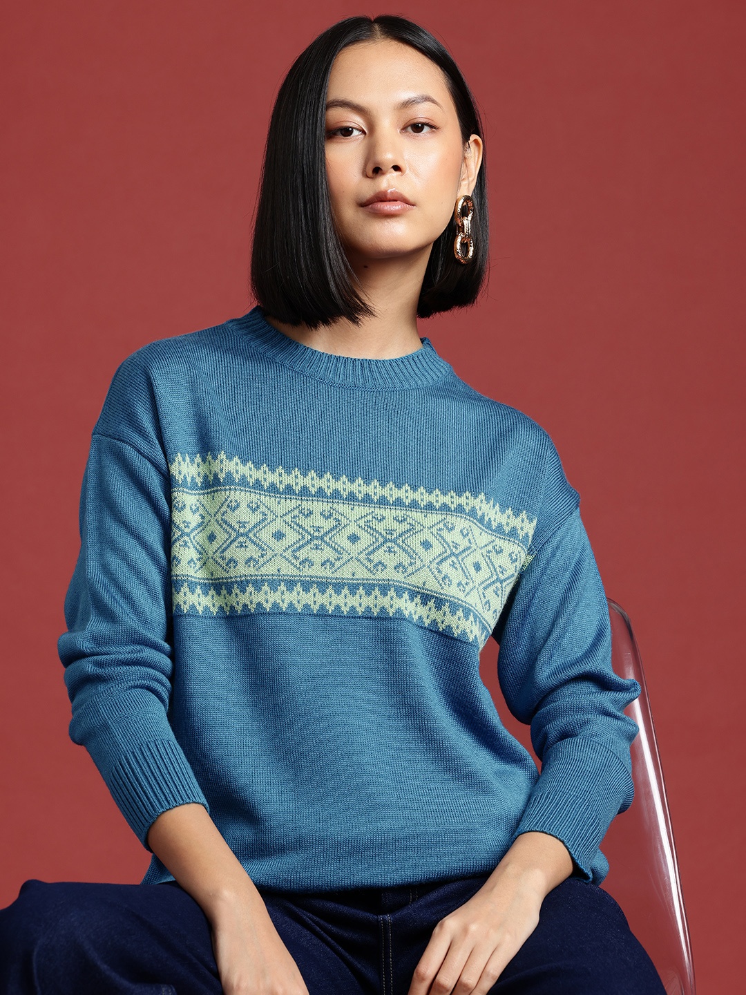 

all about you Self-Design Pullover, Blue