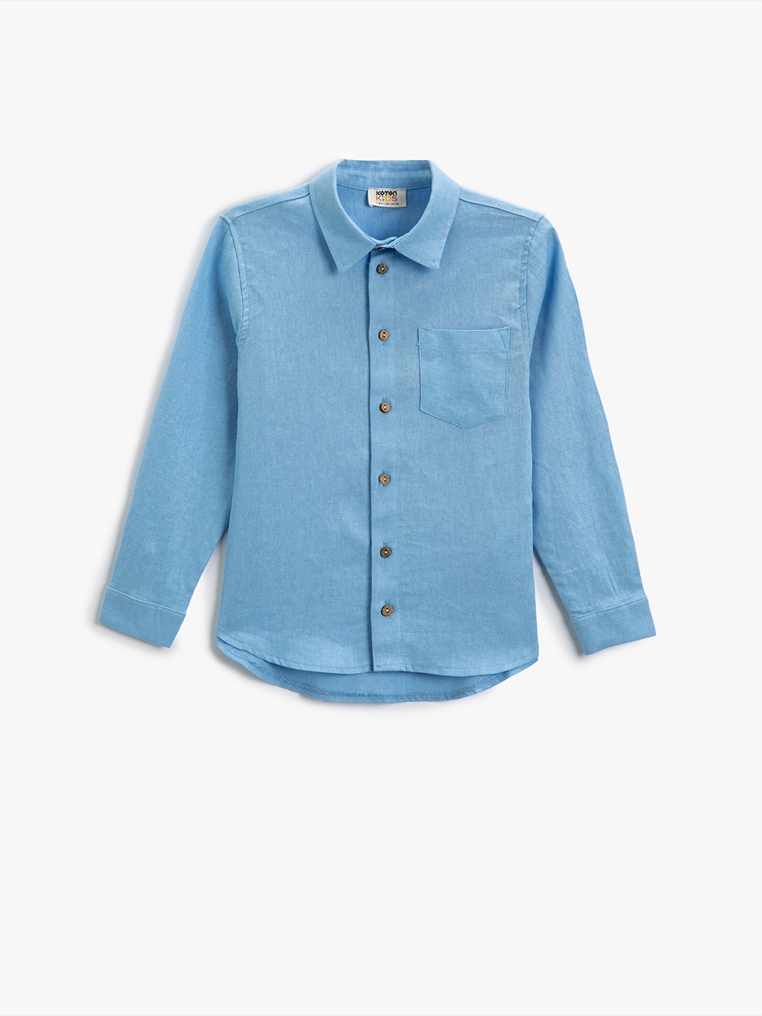 

Koton Boys Spread Collar Long Sleeves Opaque Casual Shirt, Blue