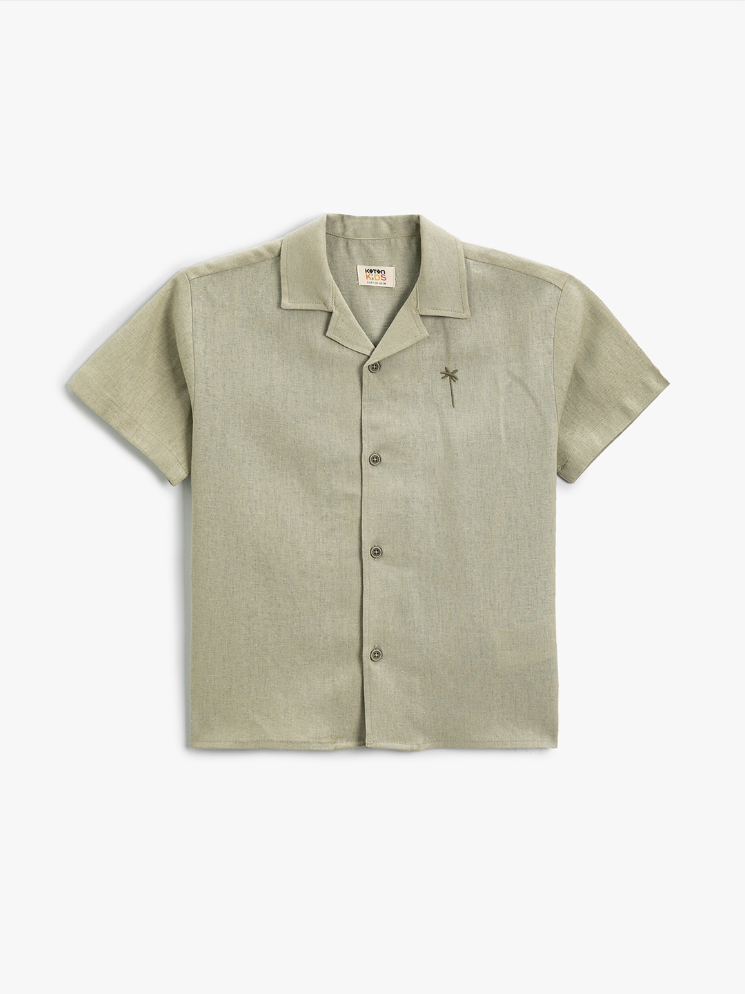 

Koton Boys Lapel Collar Short Sleeves Casual Shirt, Green