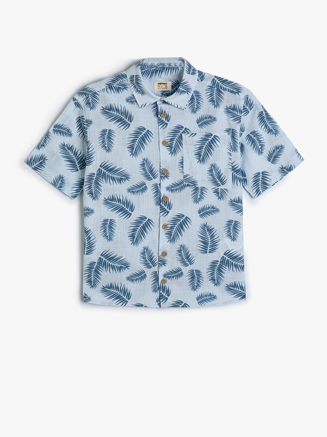 

Koton Boys Floral Printed Spread Collar Pure Cotton Casual Shirt, Blue