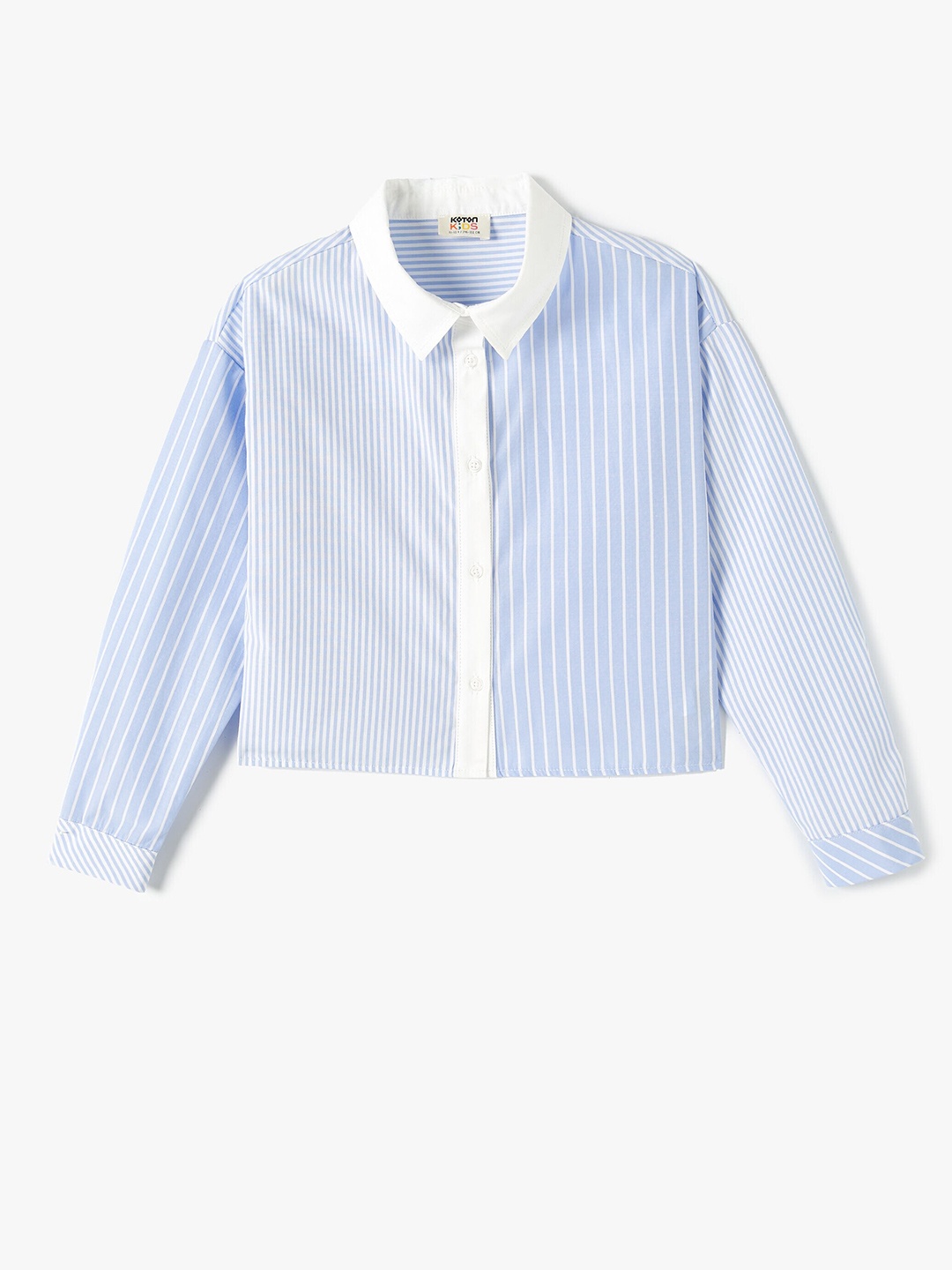 

Koton Girls Opaque Striped Casual Shirt, Blue