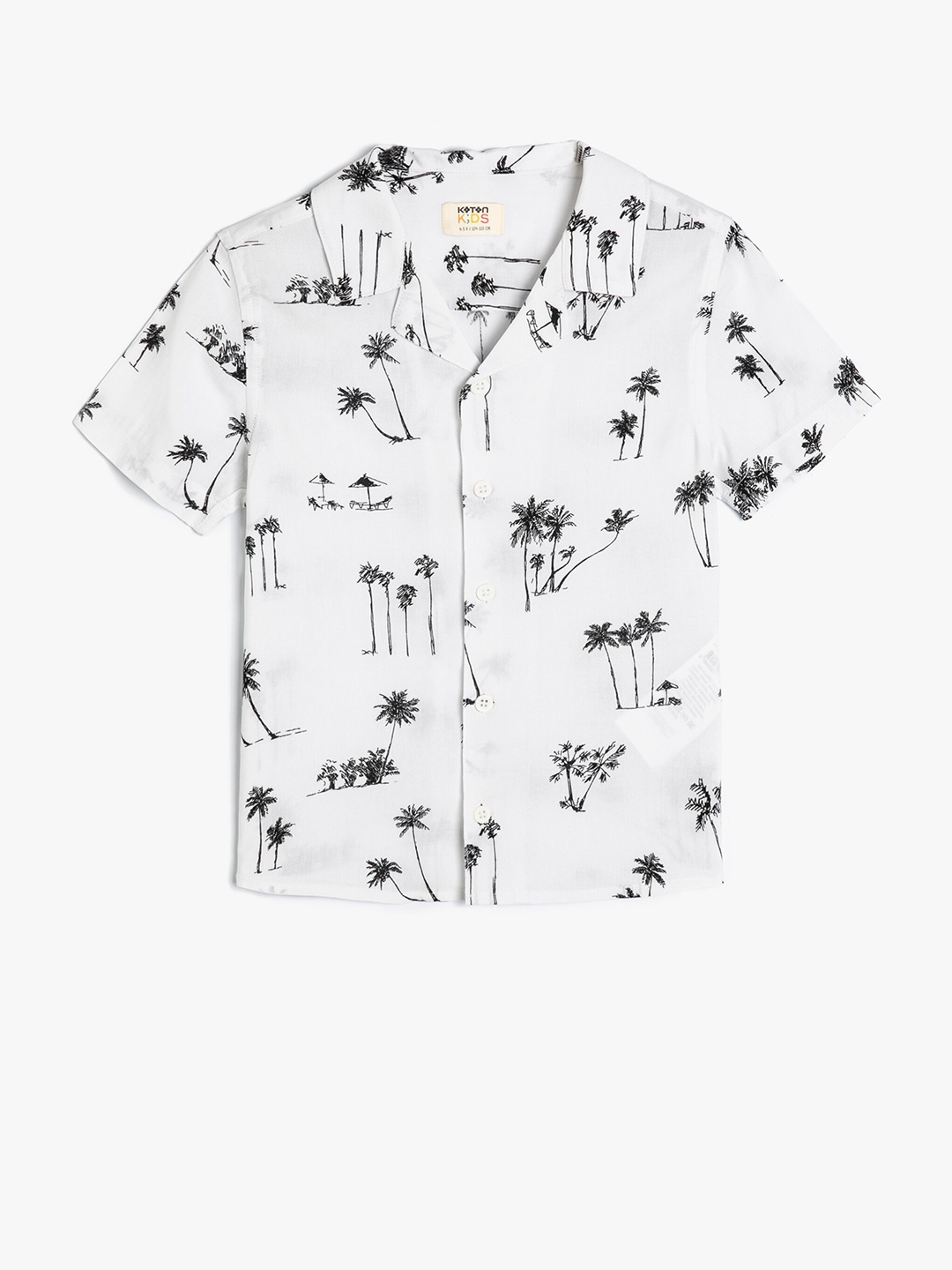 

Koton Boys Conversational Printed Cuban Collar Casual Shirt, White