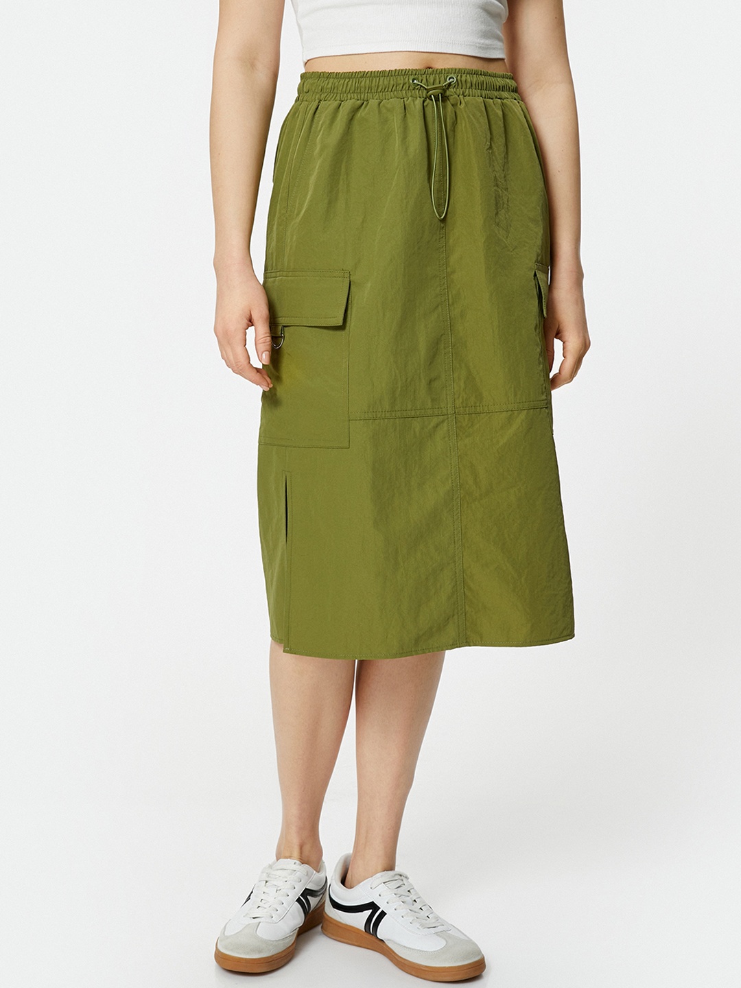 

Koton A-Line Midi Skirt, Khaki