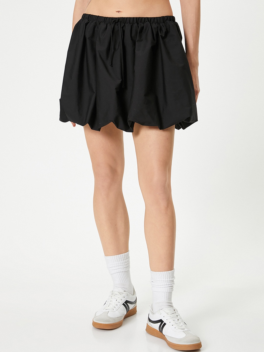 

Koton Pure Cotton Flared Mini Skirt, Black