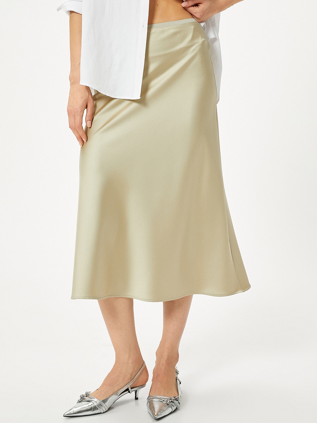 

Koton A-Line Midi Skirts, Khaki