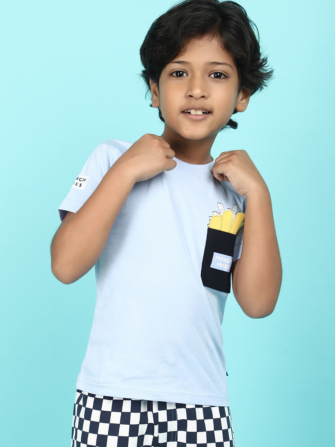 

V-Mart Boys Printed T-shirt with Shorts, Blue