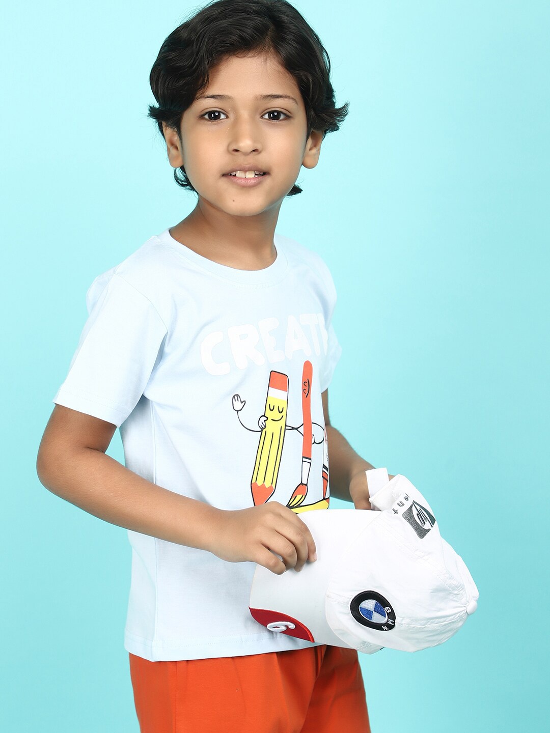 

V-Mart Boys Printed T-shirt with Shorts, Blue