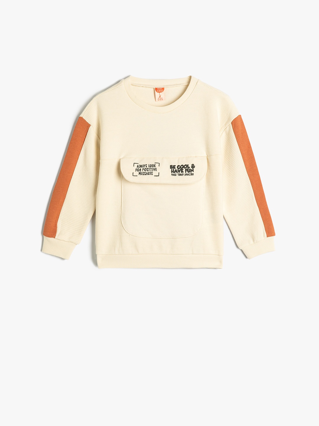 

Koton Boys Alphanumeric Printed Cotton Pullover Sweatshirt, Beige