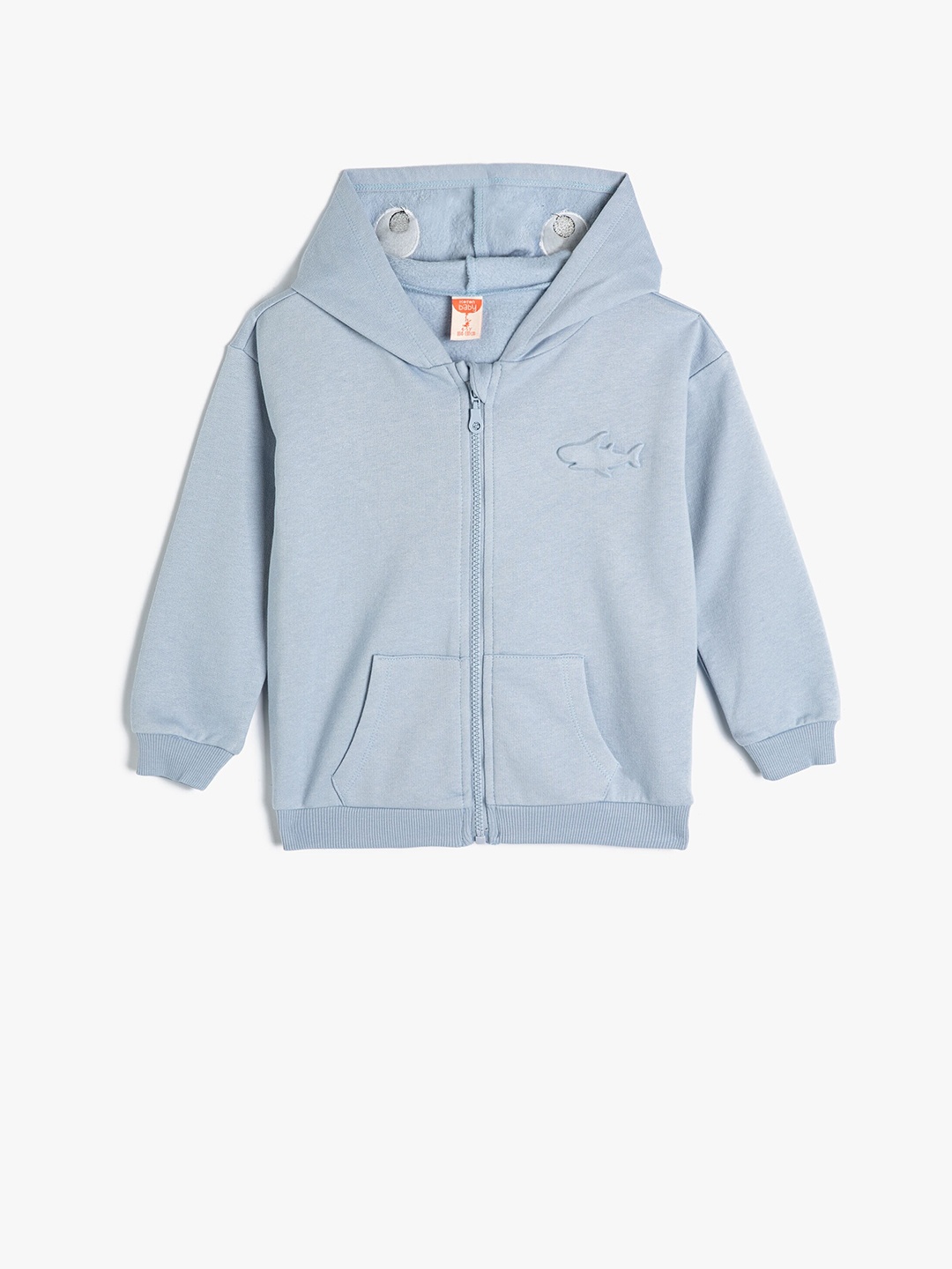 

Koton Boys Hooded Cotton Front-Open Sweatshirt, Blue