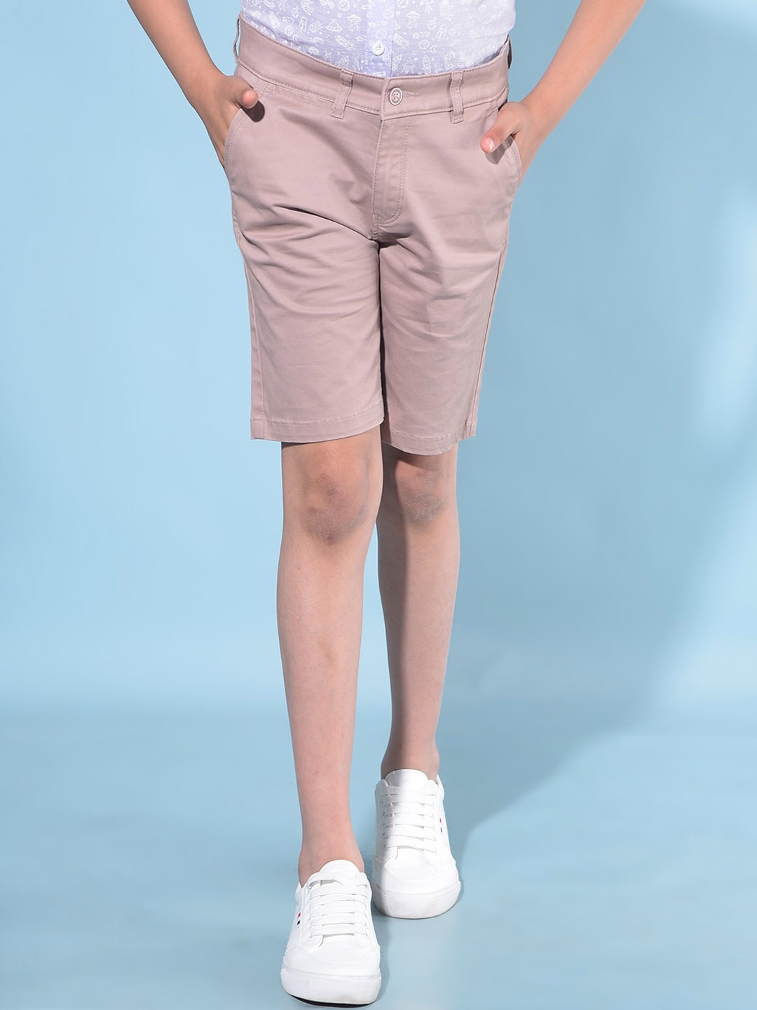 

Crimsoune Club Boys Slim Fit Shorts, Beige