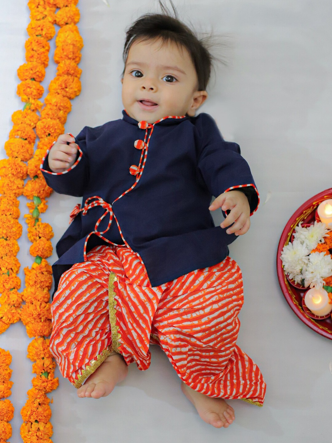 

BownBee Infants Boys Pure Cotton Kurta Set, Blue