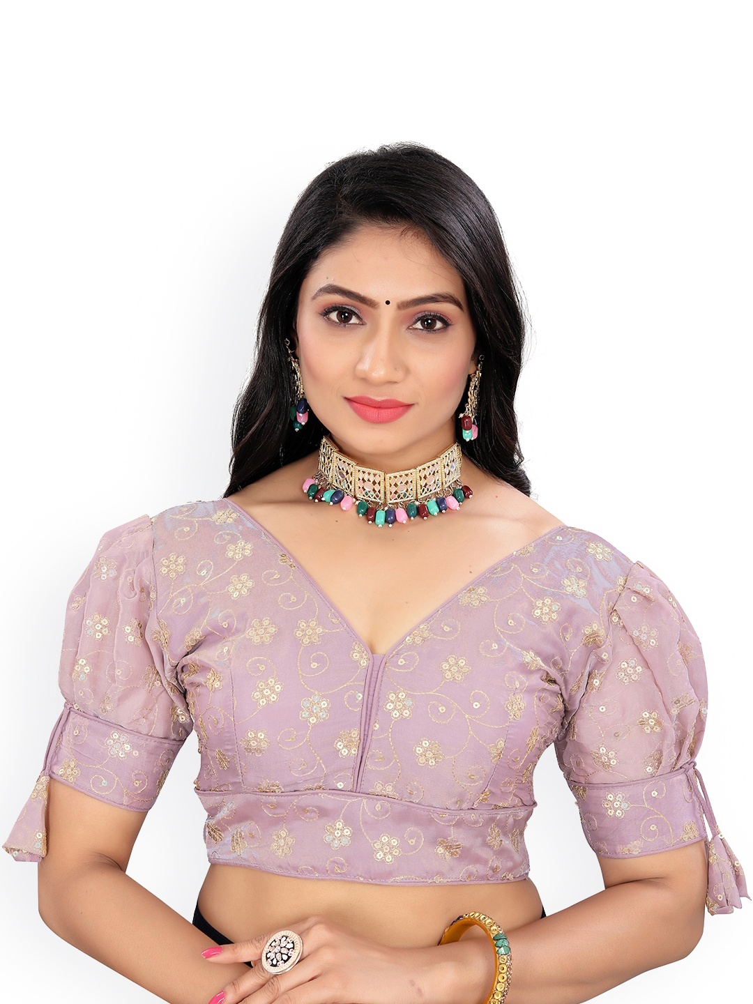 

Reeta Fashion Embroidered Saree Blouse, Pink