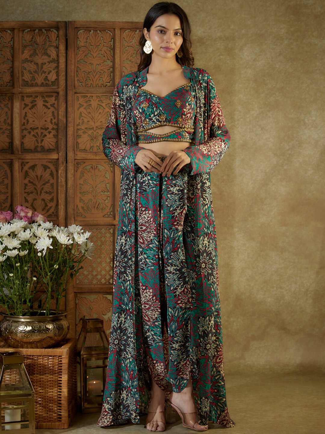 

Mehak Murpana Printed Cotton Co-Ords, Green