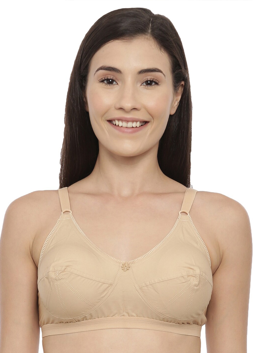 BLOSSOM Single Layered Cotton Everyday Plus Size Bra, Beige