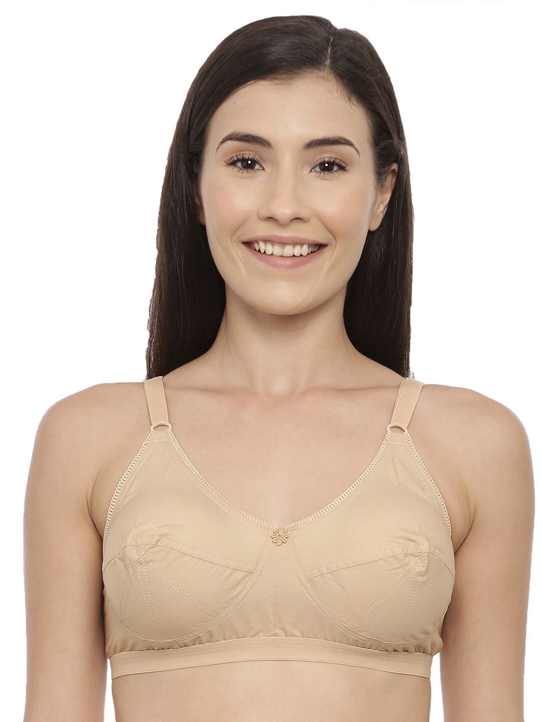 

BLOSSOM Single Layered Cotton Everyday Plus Size Bra, Beige