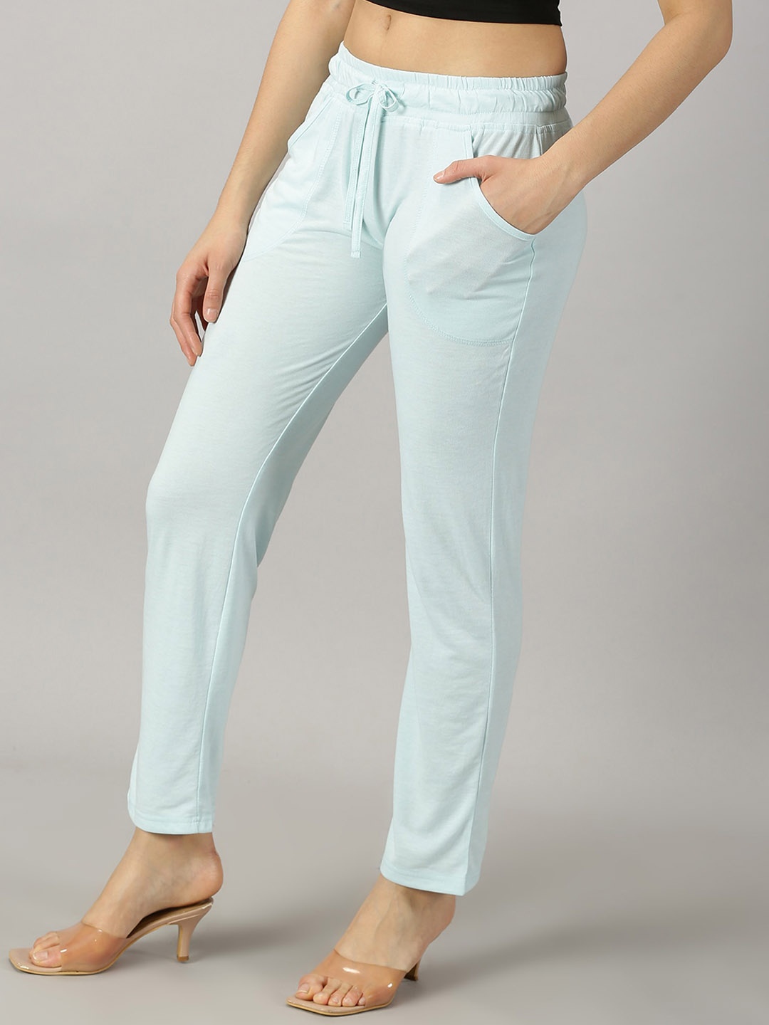 

AUSK Women Relaxed Slim Fit Trouser, Turquoise blue