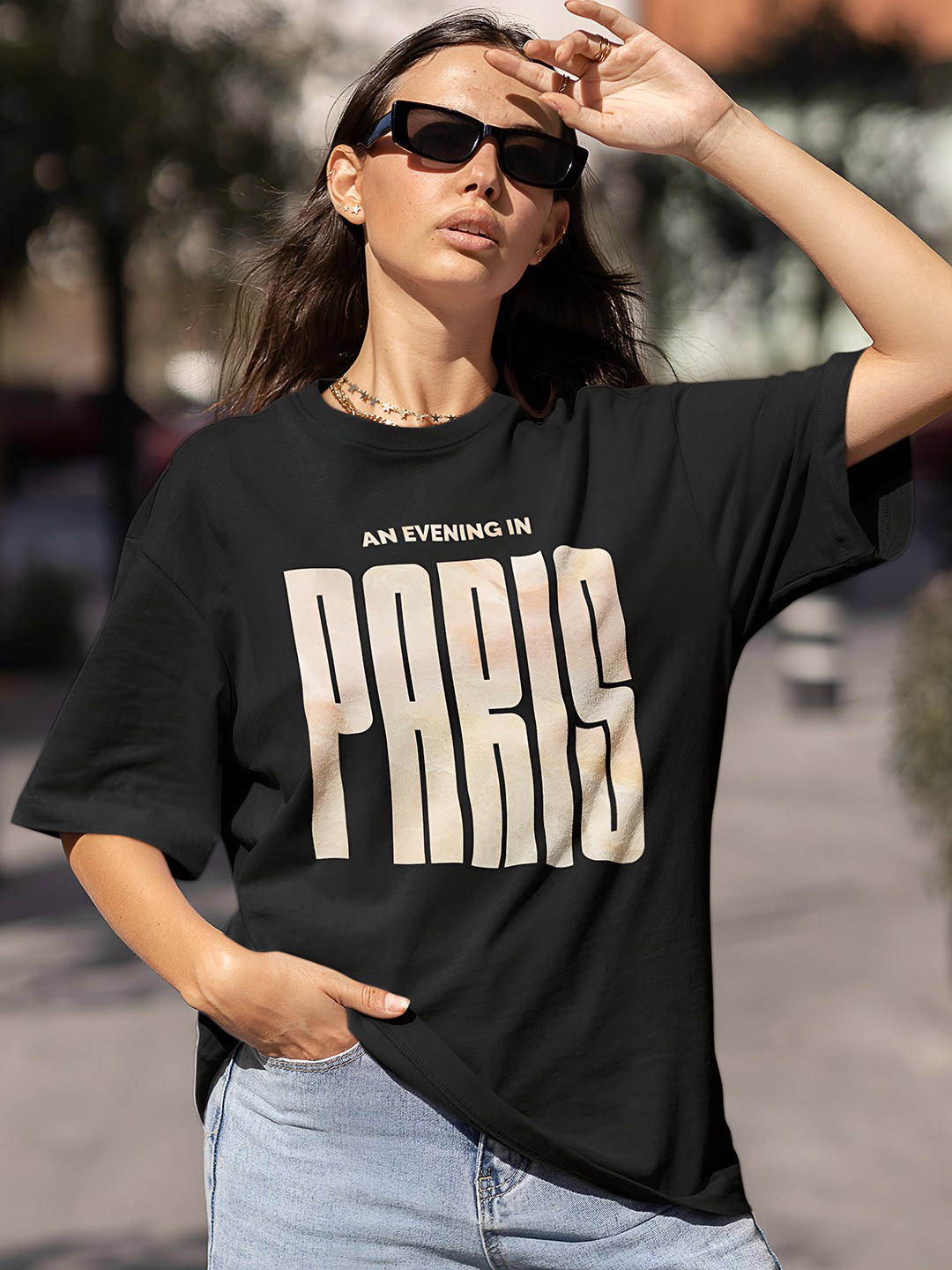 

Beetein Lamhein Typography Drop-Shoulder Sleeves Bio Finish Oversized Pure Cotton T-shirt, Black