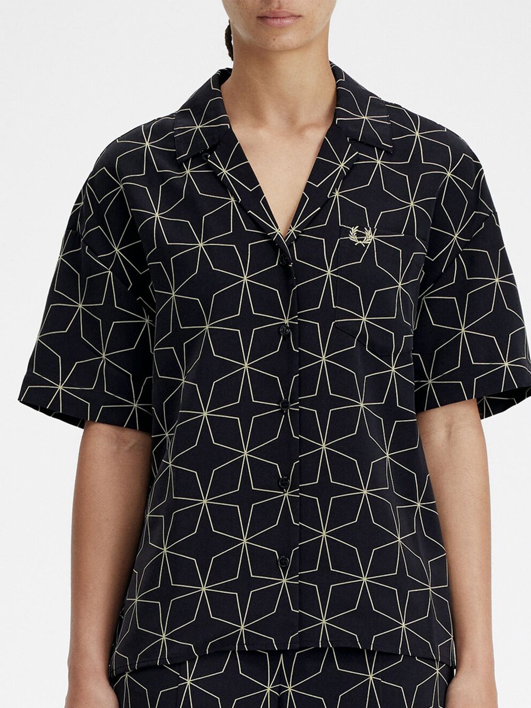 

Fred Perry Slim Fit Printed Casual Shirt, Black
