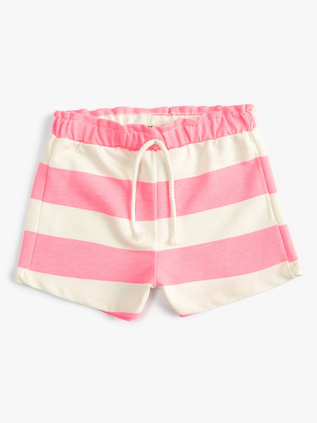 

Koton Girls Striped Pure Cotton Shorts, Pink